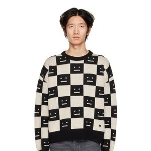 199 ACNE STUDIOS Black & Off-White Check Sweater